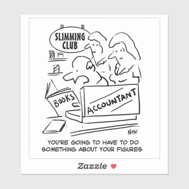 Sticker Comptable dans un club amincissant. Drôle (Feuille)