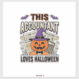 Sticker Comptable d'Halloween Drôle Saison fiscale effraya