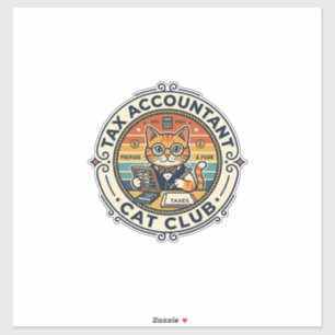 Sticker Comptable fiscal chat mignon kitty design - Compte