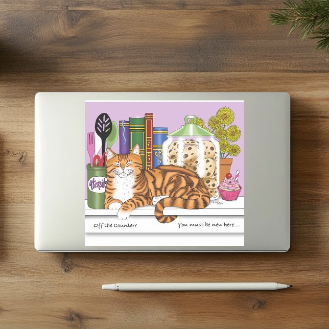 Sticker Comptoir de cuisine Orange Tabby Top Chat (Créateur téléchargé)