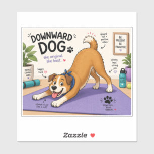 Sticker Conception amusante de chien vers le bas