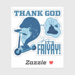Sticker Conception ASL vendredi - Dieu merci c'est vendred