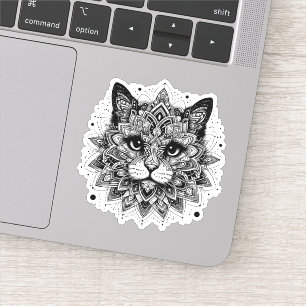 Sticker Conception de chat à motif mandala