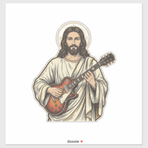 Sticker Conception de chemise de gravure de guitariste sac