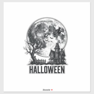 Sticker Conception de chemise de lune de maison hantée Hal