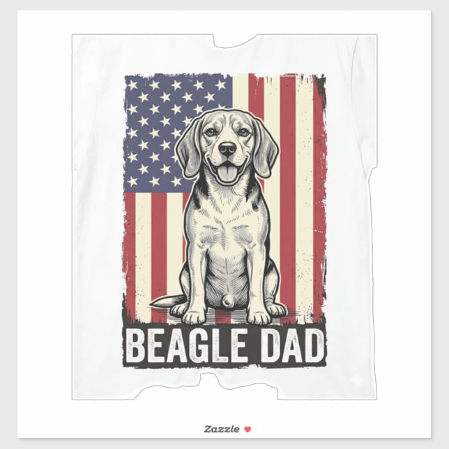 Sticker Conception de chemise pour chien vintage patriotiq (Feuille)