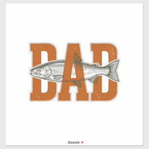 Sticker Conception de chemise vectorielle de pêche de papa