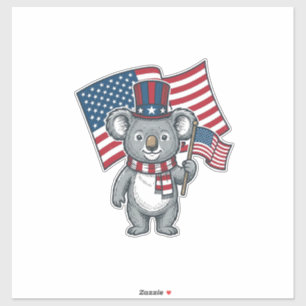 Sticker Conception de chemise vintage patriotique koala dr