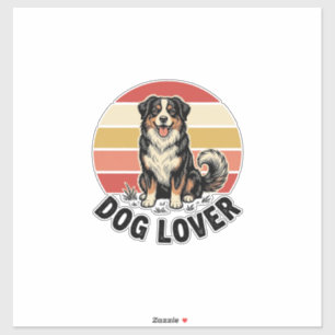 Sticker Conception de coucher de soleil de chien mignon gr