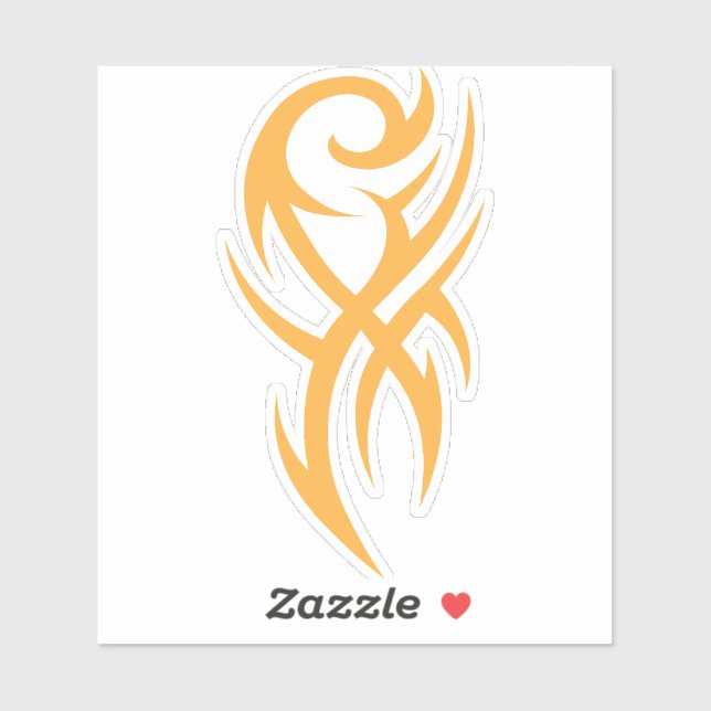 Sticker Conception de dessin linéaire inspirée du tatouage (Feuille)