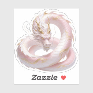 Sticker Conception de fantaisie de dragon en or blanc chin