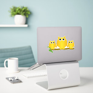 Sticker Conception de hiboux en or