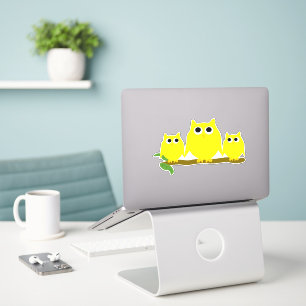 Sticker Conception de hiboux jaunes
