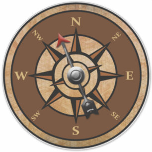 Sticker Conception de la boussole nautique Nord Sud-Est Ou