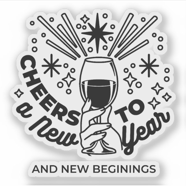 Sticker Conception de la fête du Nouvel An (Devant)