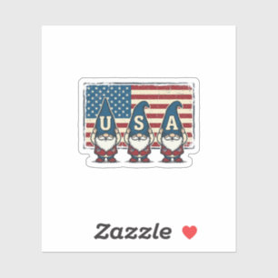 Sticker Conception de T-shirt blanc avec lutins patriotiqu