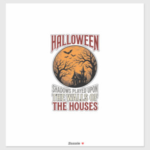 Sticker Conception de T-shirt de Lune de Maison Hantée Hal
