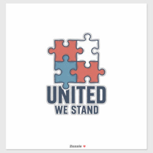 Sticker Conception de T-shirt patriotique pièce de puzzle 