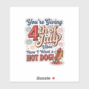 Sticker Conception de T-shirt vintage hot dog drôle du 4 j
