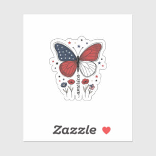 Sticker Conception de T-shirt vintage papillon patriotique