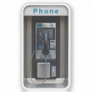 Sticker Conception de téléphone public rétro, Art de cabin