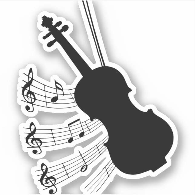 Sticker Conception de thème de musique violon (Devant)
