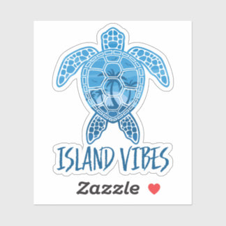 Sticker Conception de tortue de mer au coucher de soleil t