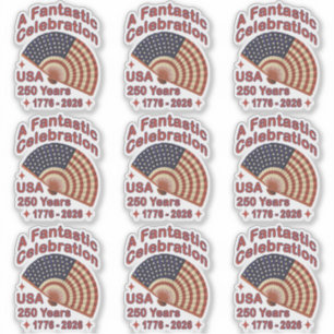Sticker Conception de ventilateur patriotique USA 250 ans 