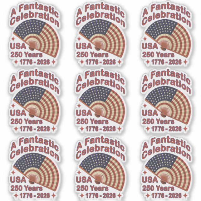 Sticker Conception de ventilateur patriotique USA 250 ans  (Devant)