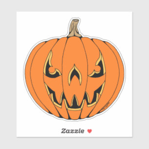 Sticker Conception d'Halloween de citrouille effrayante Ja