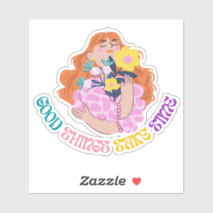 Sticker Conception esthétique florale de fille inspirante