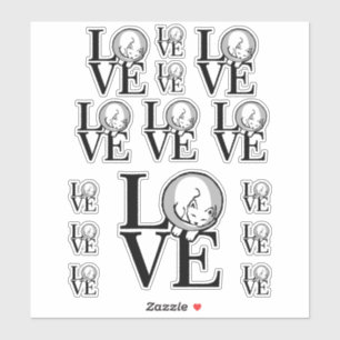 Sticker Conception graphique Chat Love