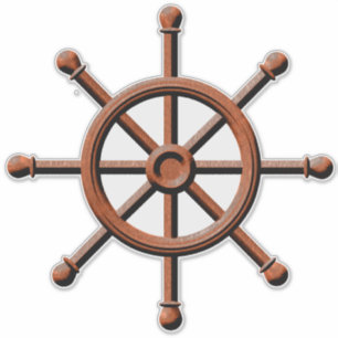 Sticker Conception nautique de barre de roue de bateaux