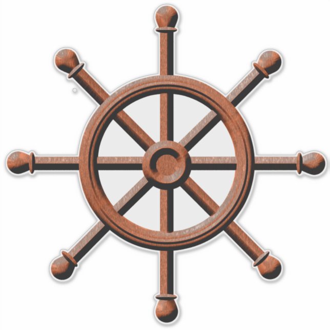 Sticker Conception nautique de la barre de roues (Devant)