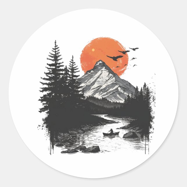 Sticker : - Conception pacifique Nature Round Stik (Devant)