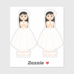 Sticker Conception Romantique Communion Enfant Brun
