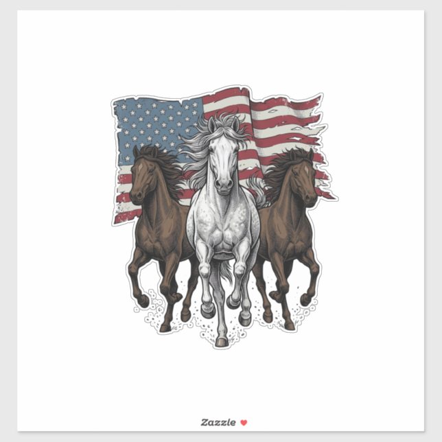 Sticker Conception vectorielle de chevaux de course patrio (Feuille)