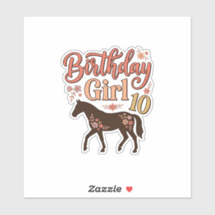 Sticker Conception vectorielle florale de cheval 10 pour f
