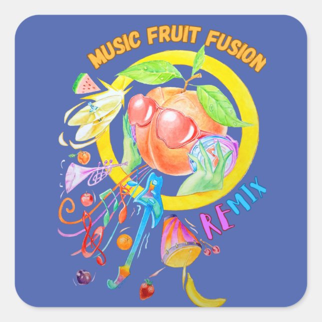 Sticker conçu pour la fusion de fruits de musique (Devant)
