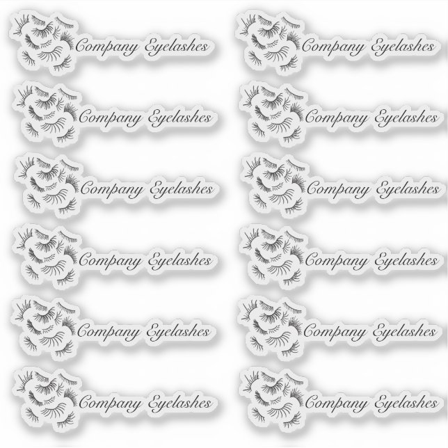 Sticker Conditionnement de logo moderne Eyelashes Nom comm (Devant)