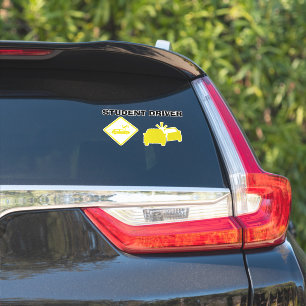 STICKER CONDUCTEUR ÉTUDIANT - JAUNE CRASH