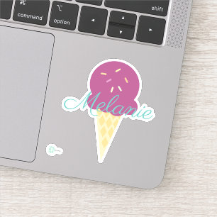 Sticker Cône de glace mignon avec des paillettes 