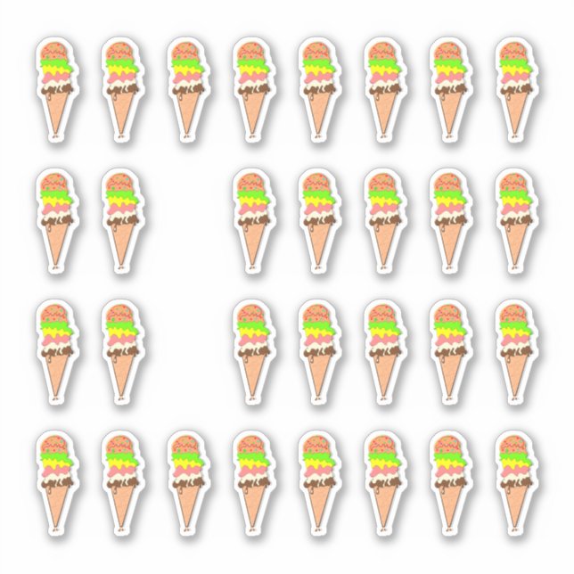 Sticker cônes de crème glacée (Devant)