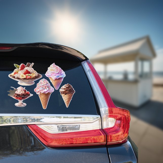 Sticker Cônes et dimanches de crème glacée (Créateur téléchargé)