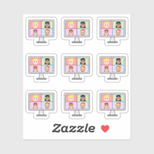 Sticker Conférence en ligne Vidéo Appel Réunion Bujo Plann