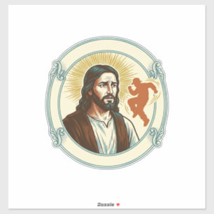 Sticker Confus Jésus Tendance de danse virale Silhouette V