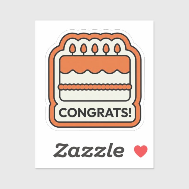 Sticker Congrats Birthday Cake (Feuille)