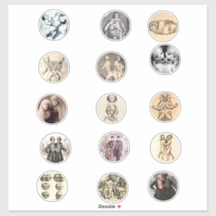 Sticker Conjoint Siamese Twins Sideshow Freaks Pics Art