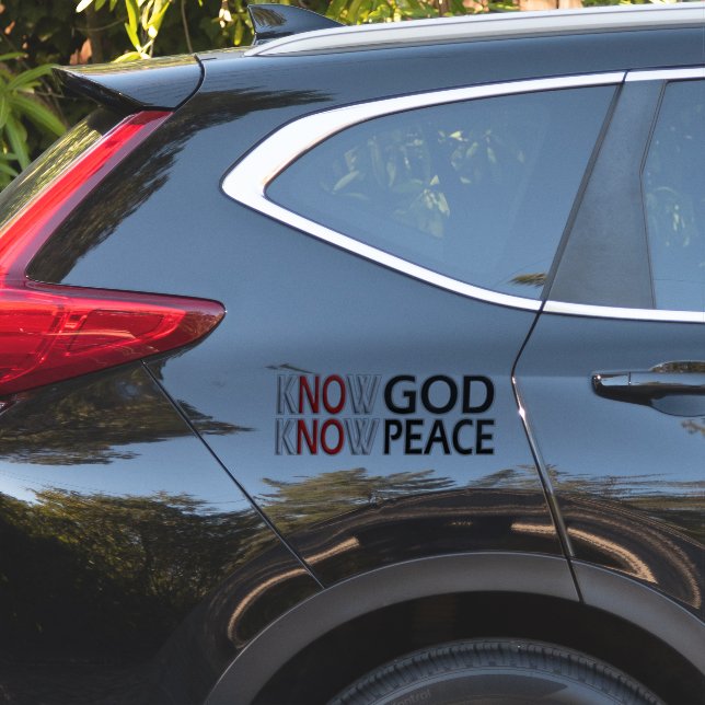 Sticker Connaître Dieu connaître la paix (Coté voiture)