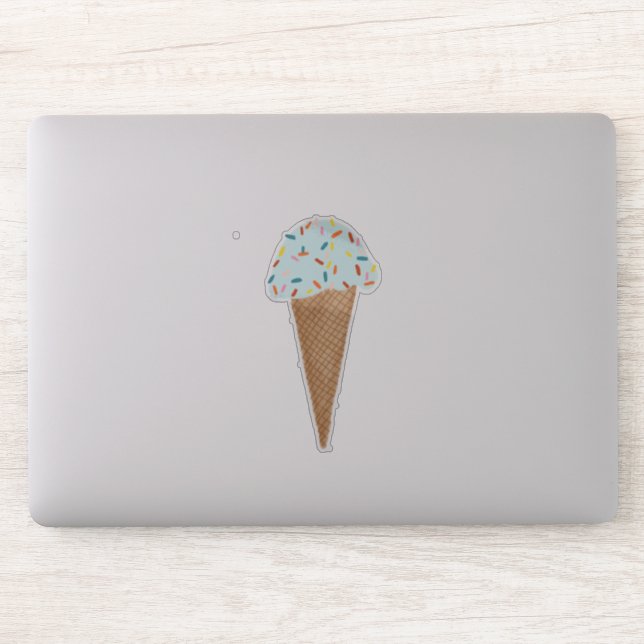 Sticker Conne de crème glacée bleue avec arrosage Illustra (Ordinateur)